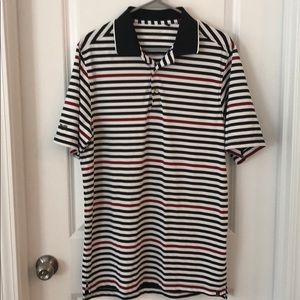 Golf Polo XL Ping Red, Black, & White Striped